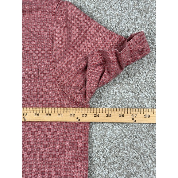 Nat Nast Shirt Mens Large Red Geometric Short Sleeve Button Up Silk Blend Casual - Picture 6 of 8